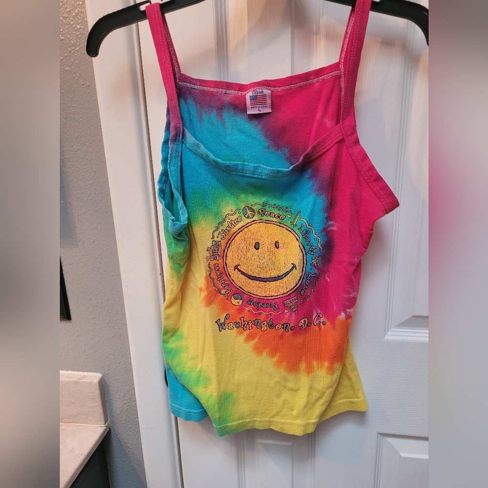 Vintage Cedar Tye Dye Tank Top Sz L